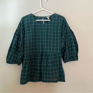 Cottagecore Checkered Blouse